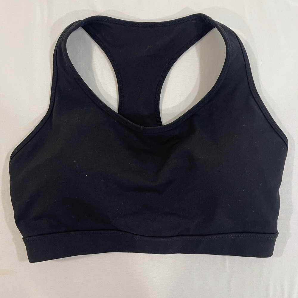 Abi‎ and Joseph Sports Bra Womens Medium Black Nylon Racerback Mesh Activewear